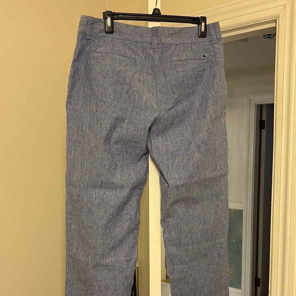 Vineyard Vines linen cropped pants. Size 10 - Picture 3 of 6